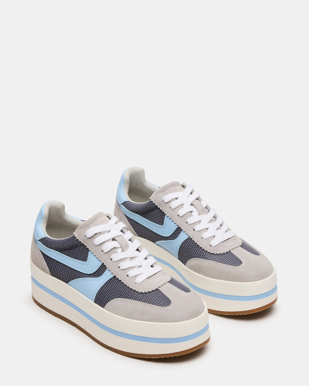 JUDGE Grey Multi Platform Low-Top Lace-Up Women's Sneaker - Steve Madden