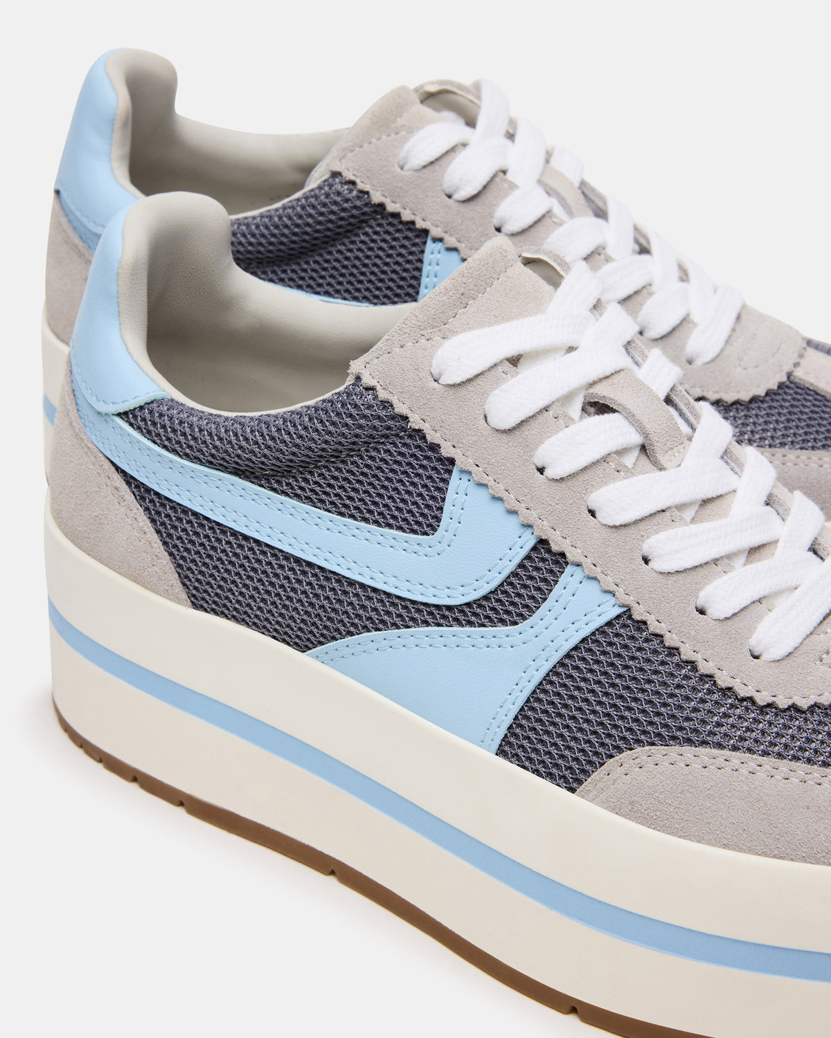 JUDGE Grey Multi Platform Low-Top Lace-Up Women's Sneaker - Steve Madden
