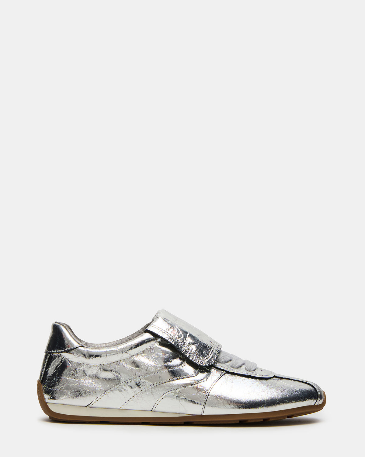 MOBILITY SIlver Leather Women's Low-Top Lace-Up Sneaker - Steve Madden