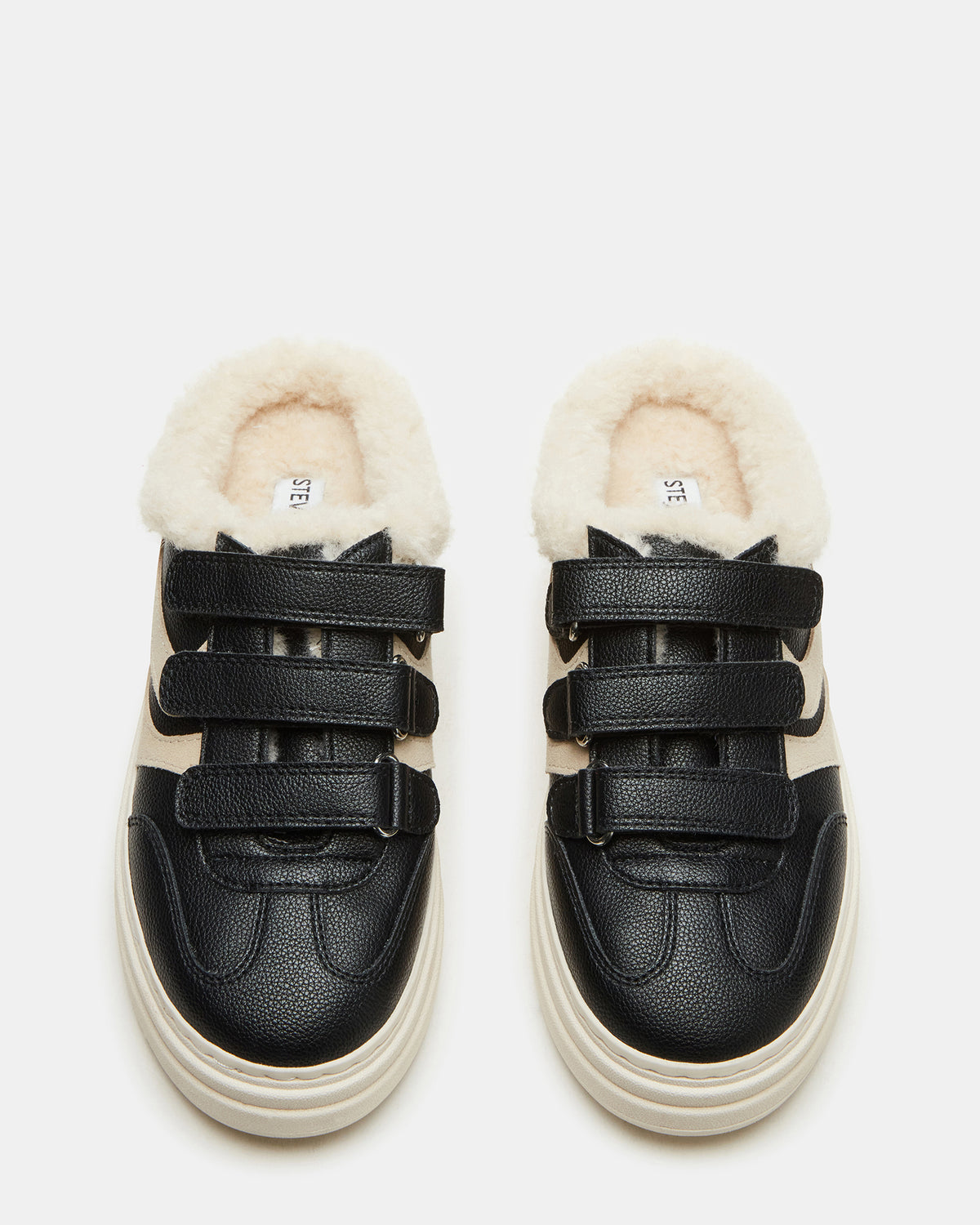 DASHER Black Low-Top Faux Fur Slip-On Sneaker | Women's Sneakers - Steve Madden