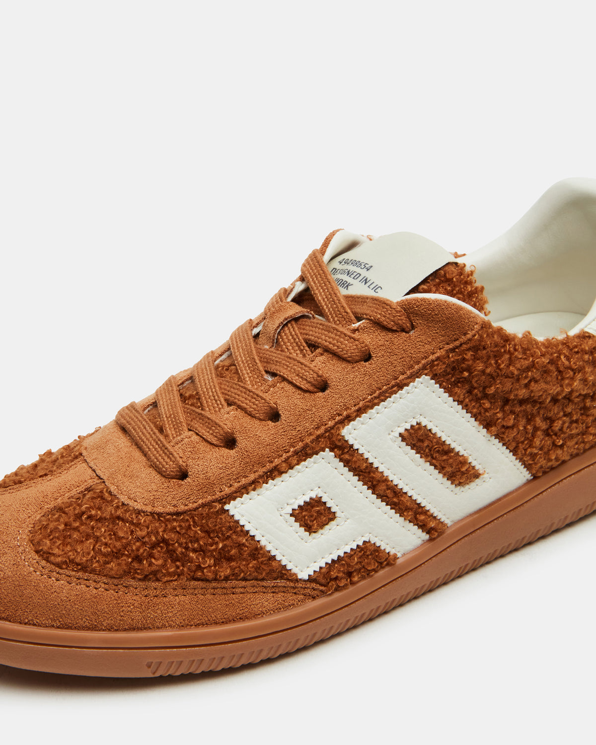 NINETIES Tobacco Low-Top Faux Shearling Sneaker | Women's Sneakers - Steve Madden