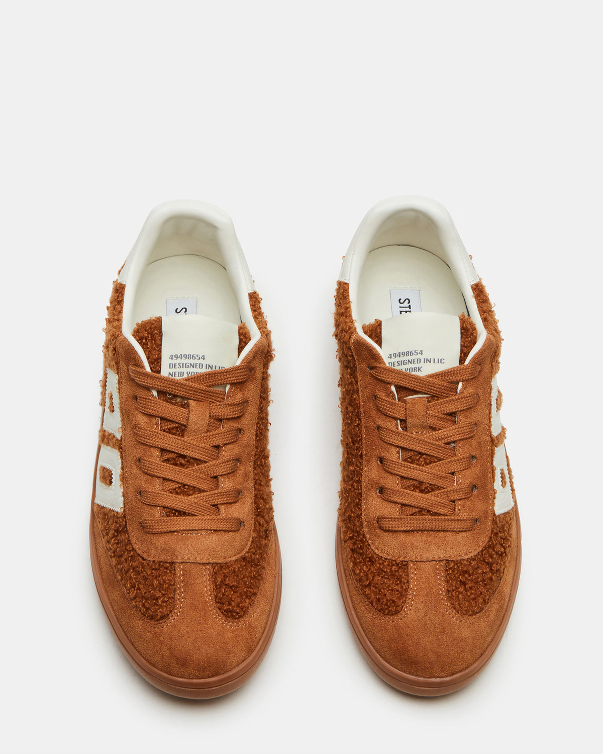 NINETIES Tobacco Low-Top Faux Shearling Sneaker | Women's Sneakers - Steve Madden