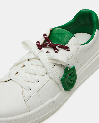 MARVIN White/Green Low-Top Lace-Up Women's Sneaker - Steve Madden