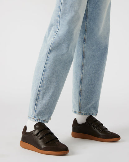 MOMENTUM Brown Suede Velcro Low-Top Women's Sneakers - Steve Madden