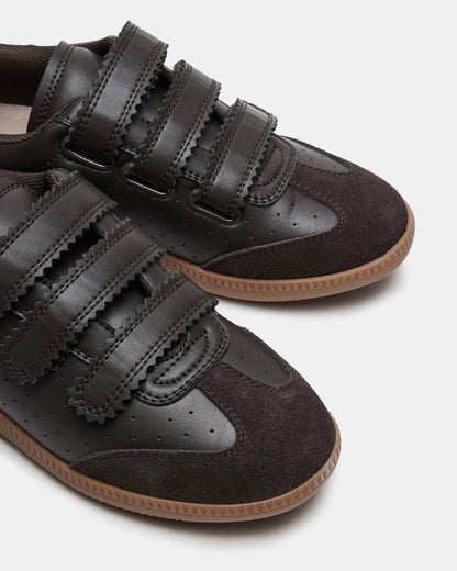 MOMENTUM Brown Suede Velcro Low-Top Women's Sneakers - Steve Madden
