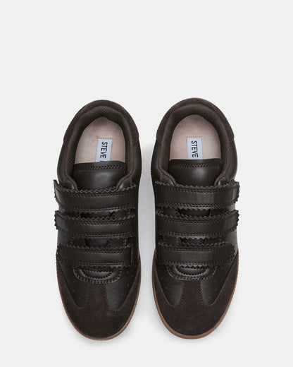 MOMENTUM Brown Suede Velcro Low-Top Women's Sneakers - Steve Madden