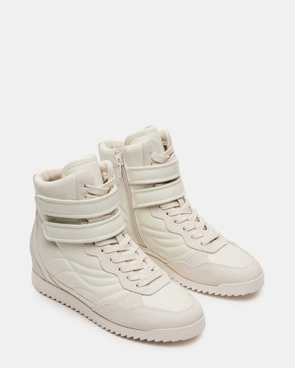 LIFTOFF White Leather Lace-Up High-Top Sneaker - Steve Madden
