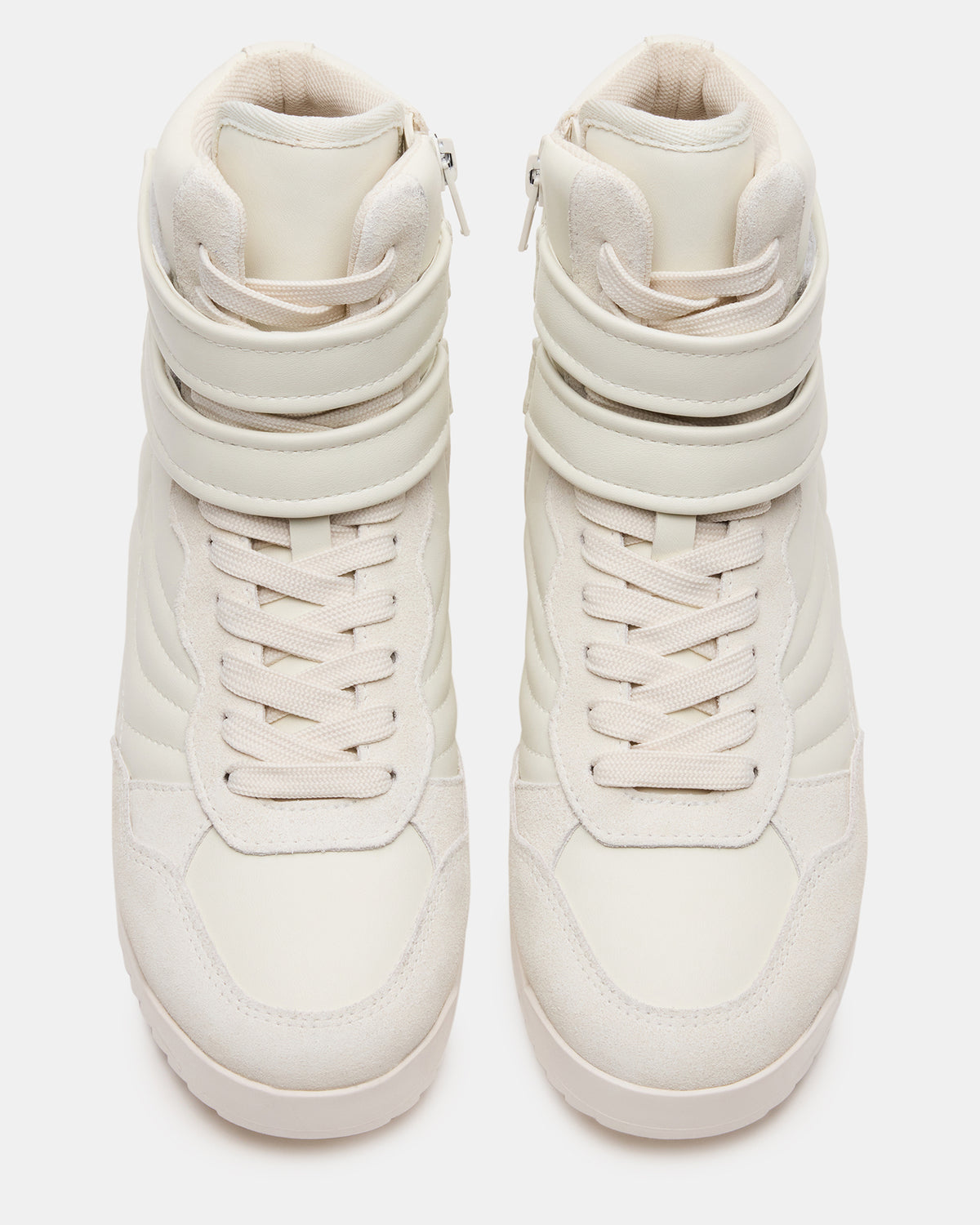 LIFTOFF White Leather Lace-Up High-Top Sneaker - Steve Madden