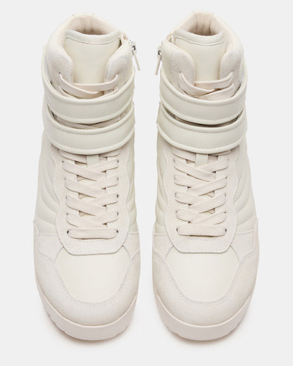 LIFTOFF White Leather Lace-Up High-Top Sneaker - Steve Madden