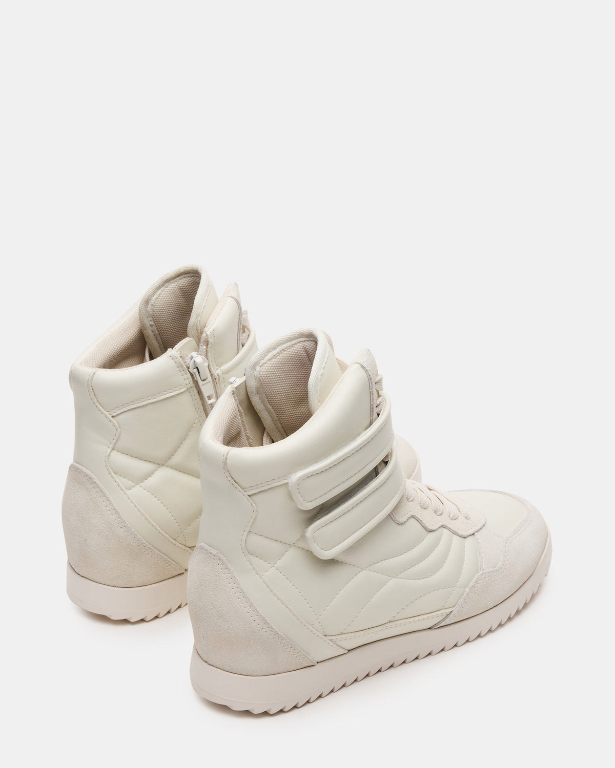 LIFTOFF White Leather Lace-Up High-Top Sneaker - Steve Madden