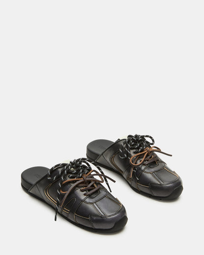 MAYSA Black Distressed Women's Low-Top Slip-On Mule Sneakers - Steve Madden
