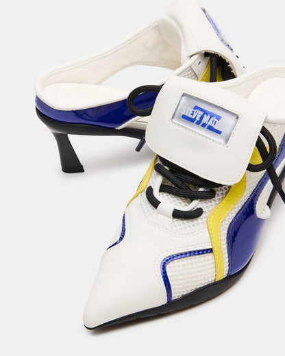 SHEVRON Blue Multi Pointed-Toe Lace-Up Women's Sneaker - Steve Madden