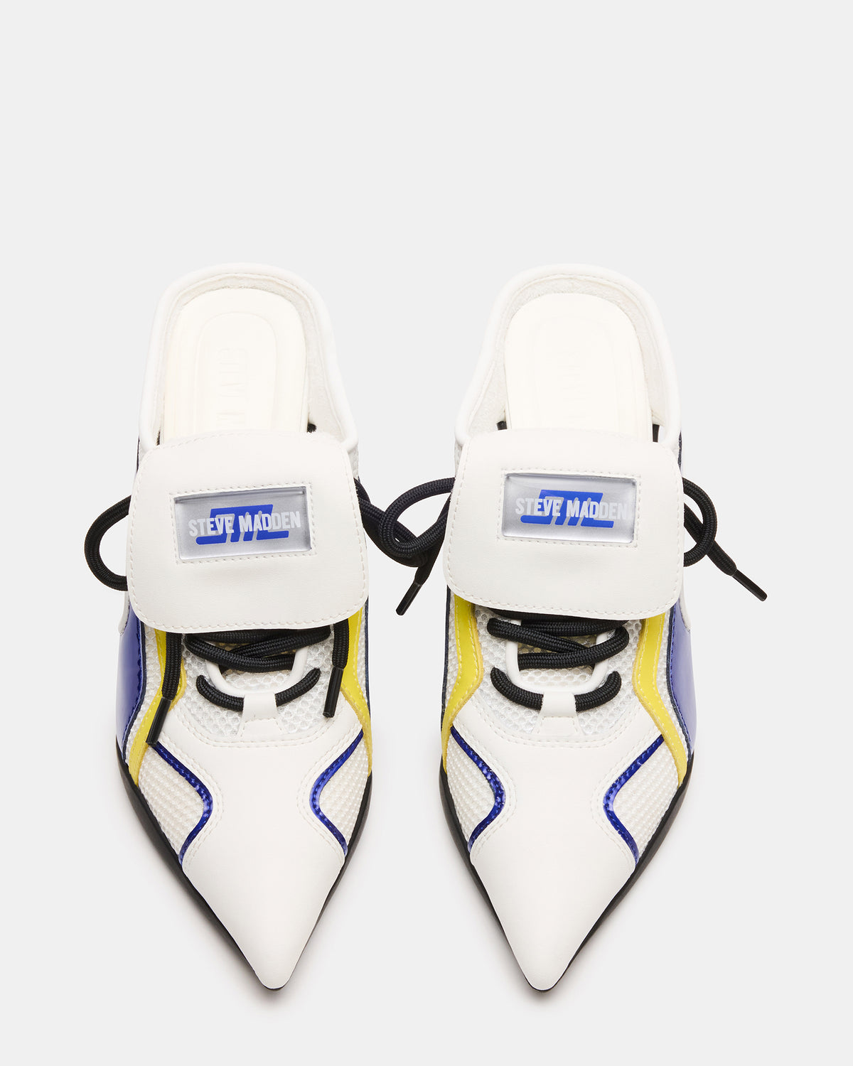 SHEVRON Blue Multi Pointed-Toe Lace-Up Women's Sneaker - Steve Madden