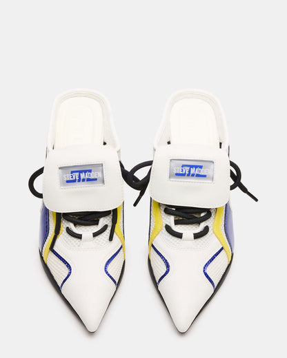 SHEVRON Blue Multi Pointed-Toe Lace-Up Women's Sneaker - Steve Madden
