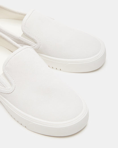MURPHY White Suede Women's Low-Top Sneaker - Steve Madden