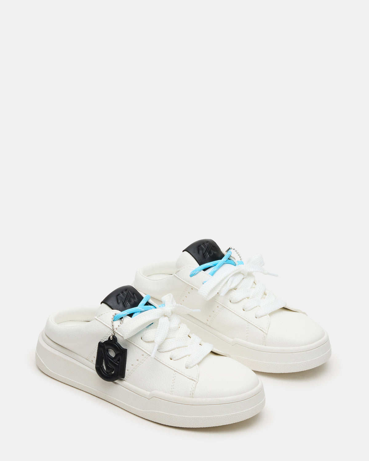 MARNEY White/Black Low-Top Lace-Up Mule Women's Sneaker - Steve Madden