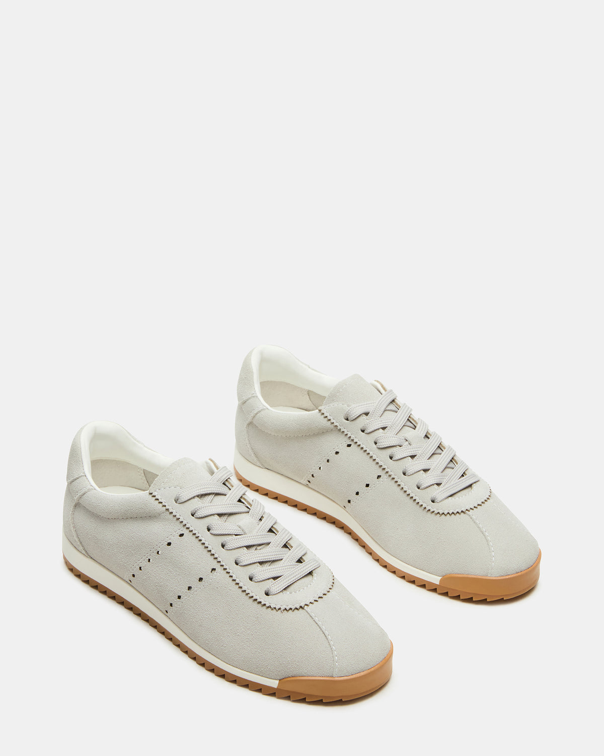 MIRAGE Grey Suede Low-Top Sneaker | Women's Sneakers - Steve Madden