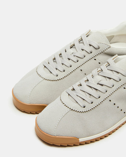MIRAGE Grey Suede Low-Top Sneaker | Women's Sneakers - Steve Madden