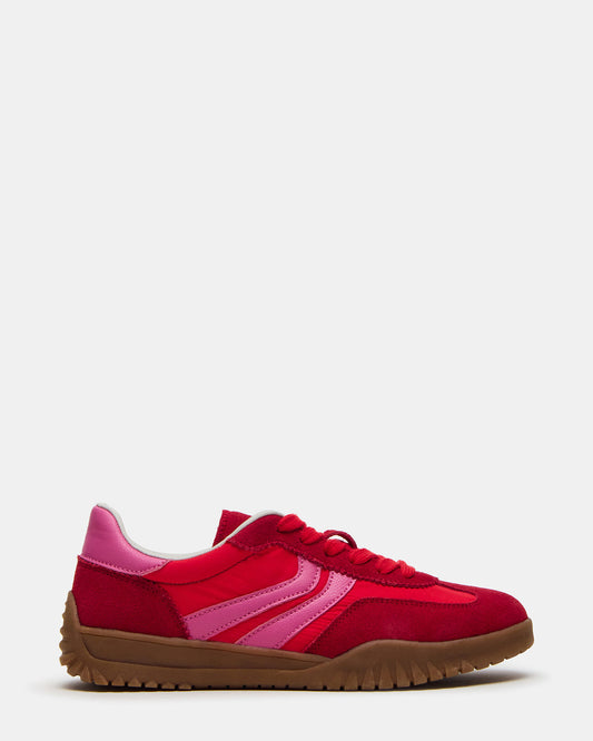 FUME Red Multi Women's Low-Top Lace-Up Sneaker - Steve Madden