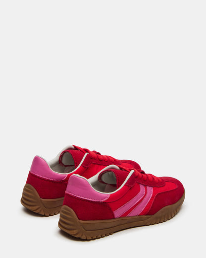 FUME Red Multi Women's Low-Top Lace-Up Sneaker - Steve Madden