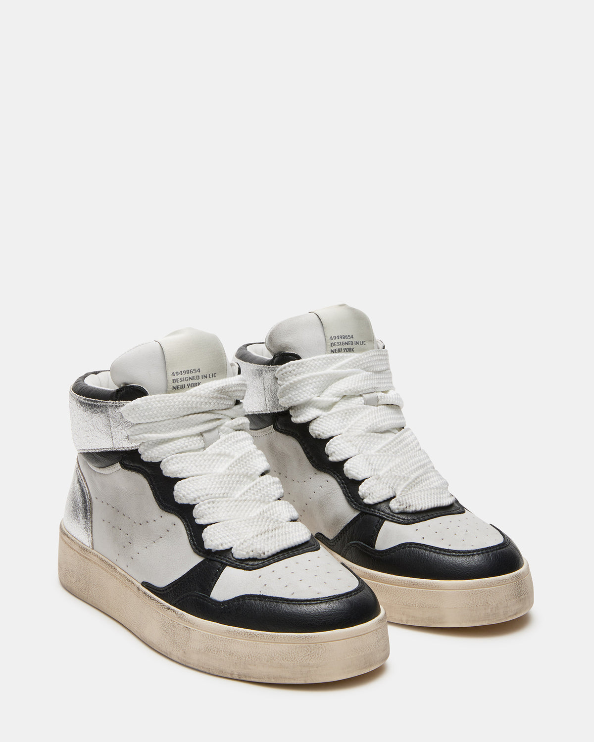 ENDLESS Black White High-Top Lace-Up Sneaker | Women's Sneakers - Steve Madden