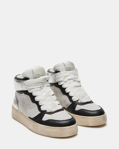 ENDLESS Black White High-Top Lace-Up Sneaker | Women's Sneakers - Steve Madden