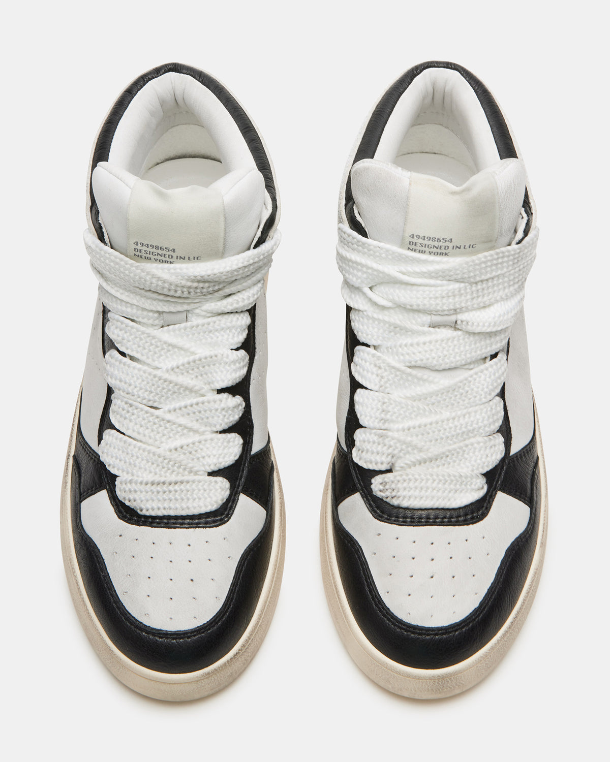 ENDLESS Black White High-Top Lace-Up Sneaker | Women's Sneakers - Steve Madden