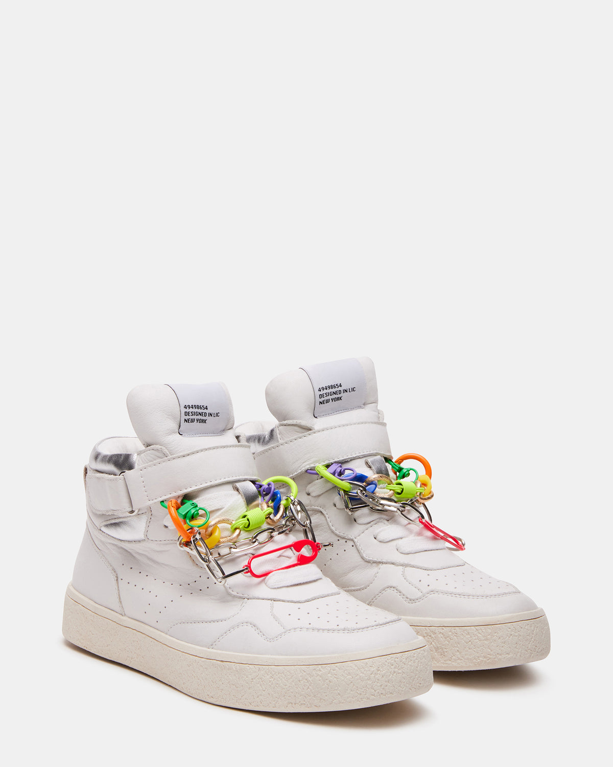 EMILEE White Leather High Top Lace Up Sneaker | Women's Sneakers - Steve Madden