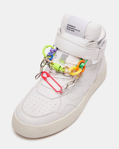 EMILEE White Leather High Top Lace Up Sneaker | Women's Sneakers - Steve Madden