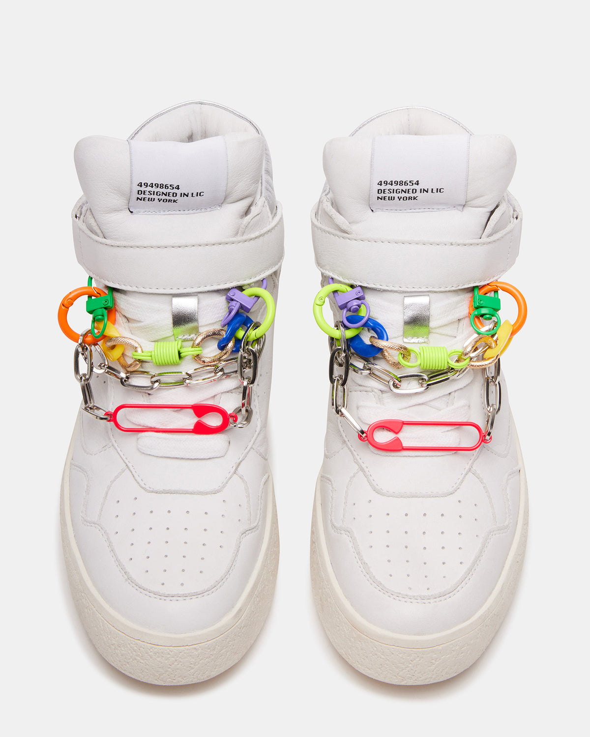 EMILEE White Leather High Top Lace Up Sneaker | Women's Sneakers - Steve Madden