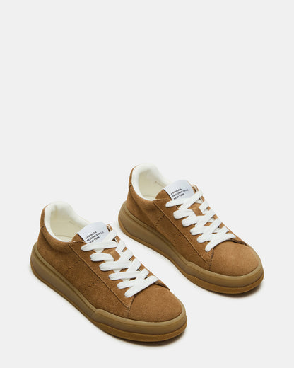 STRIVE Tan Suede Low-Top Lace-Up Sneaker | Women's Sneakers - Steve Madden