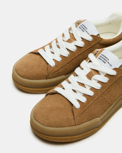STRIVE Tan Suede Low-Top Lace-Up Sneaker | Women's Sneakers - Steve Madden