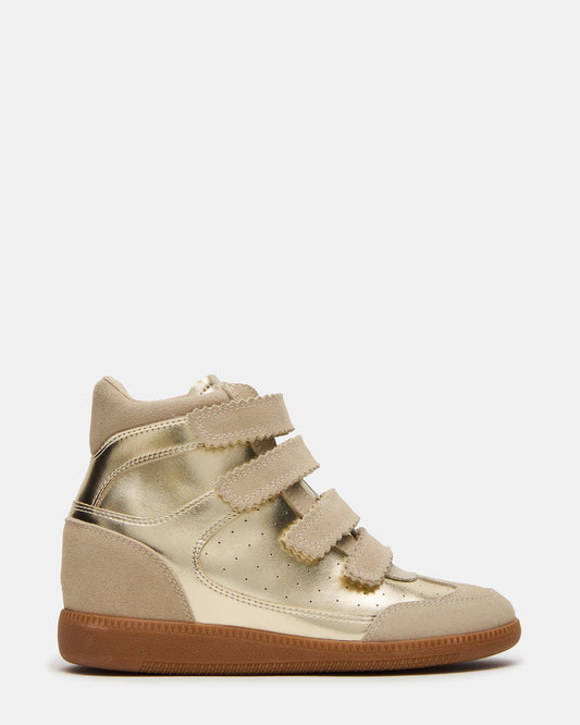 MUSTANG Gold Women's High-Top Velcro Sneaker - Steve Madden