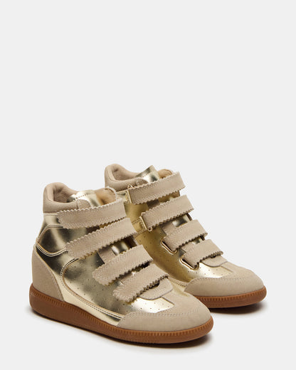MUSTANG Gold Women's High-Top Velcro Sneaker - Steve Madden