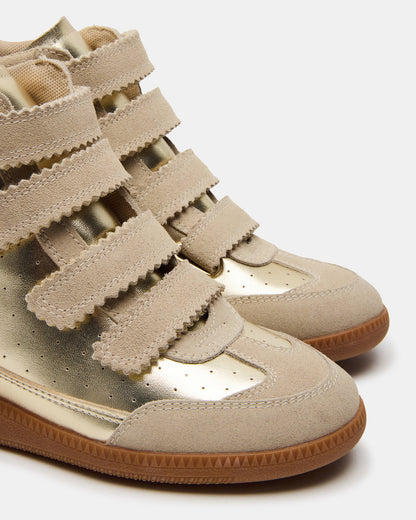 MUSTANG Gold Women's High-Top Velcro Sneaker - Steve Madden