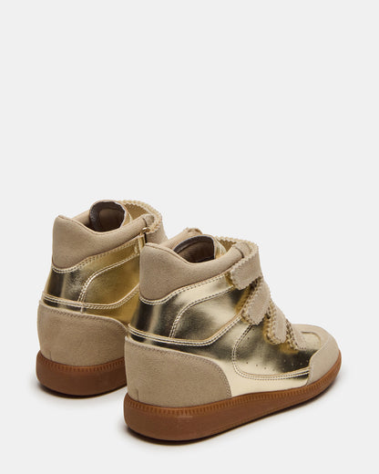 MUSTANG Gold Women's High-Top Velcro Sneaker - Steve Madden