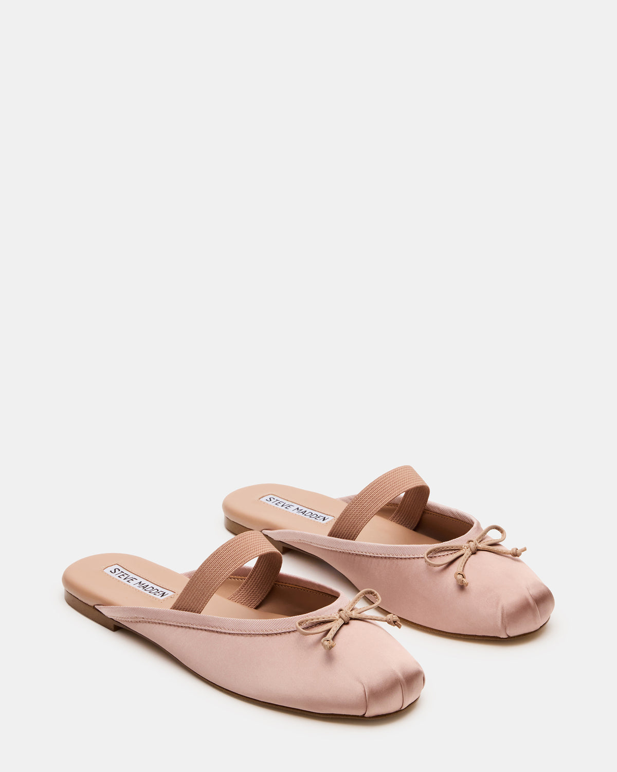 CUTESY Blush Satin Slip-On Ballet Mule Women's Flat - Steve Madden