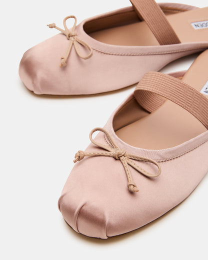 CUTESY Blush Satin Slip-On Ballet Mule Women's Flat - Steve Madden
