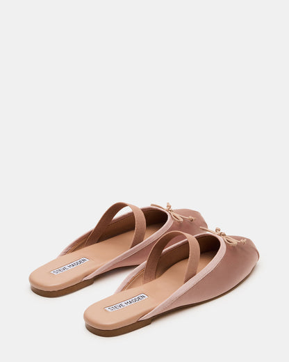 CUTESY Blush Satin Slip-On Ballet Mule Women's Flat - Steve Madden