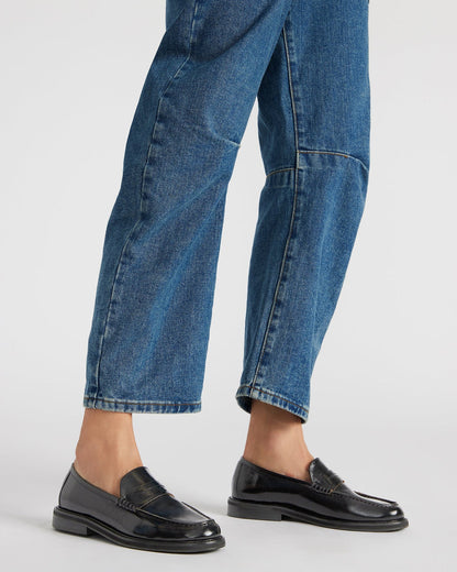 MADISON Black Leather Women's Penny Loafer - Steve Madden