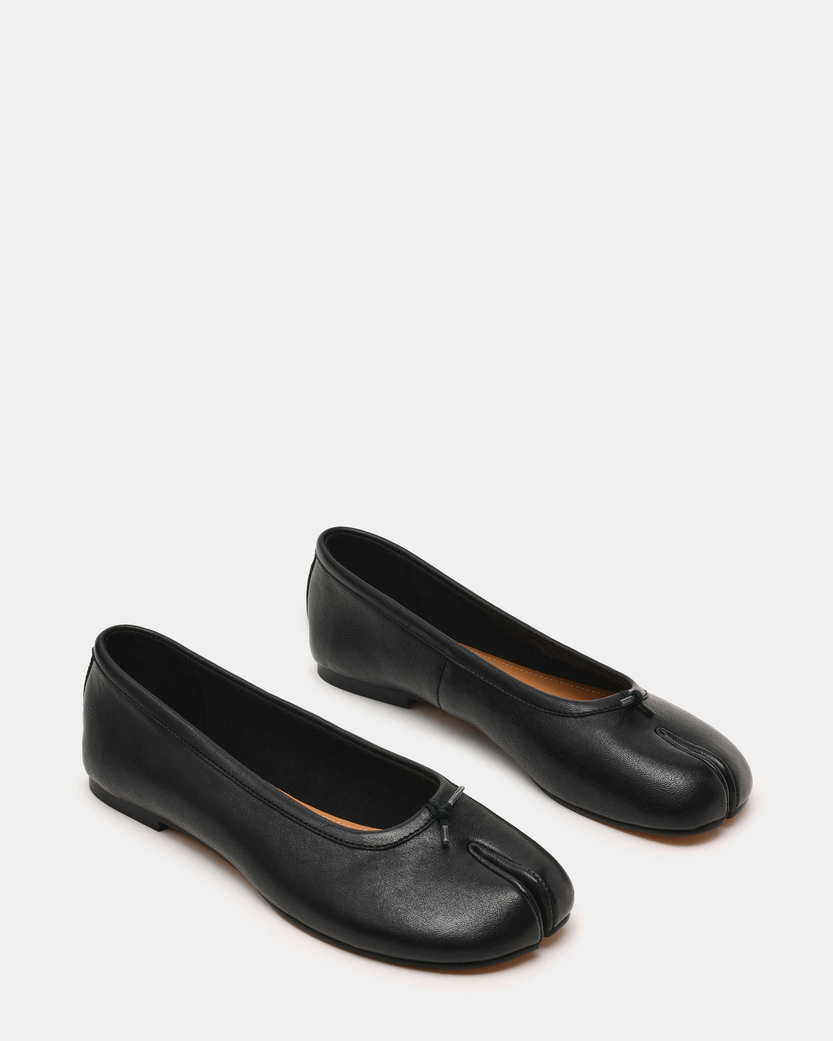 CALICO Black Leather Split Toe Tabi Women's Ballet Flat - Steve Madden