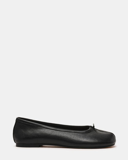 CALICO Black Leather Split Toe Tabi Women's Ballet Flat - Steve Madden