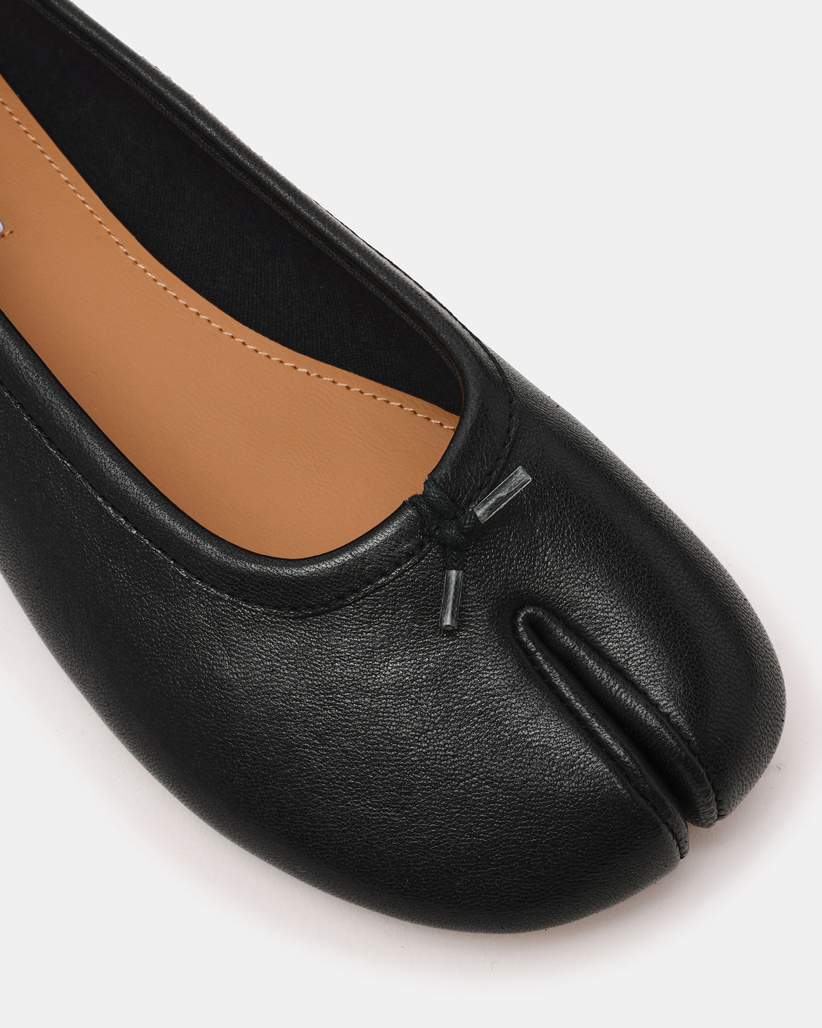 CALICO Black Leather Split Toe Tabi Women's Ballet Flat - Steve Madden