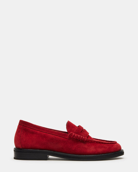MADISON Red Suede Women's Penny Loafer - Steve Madden