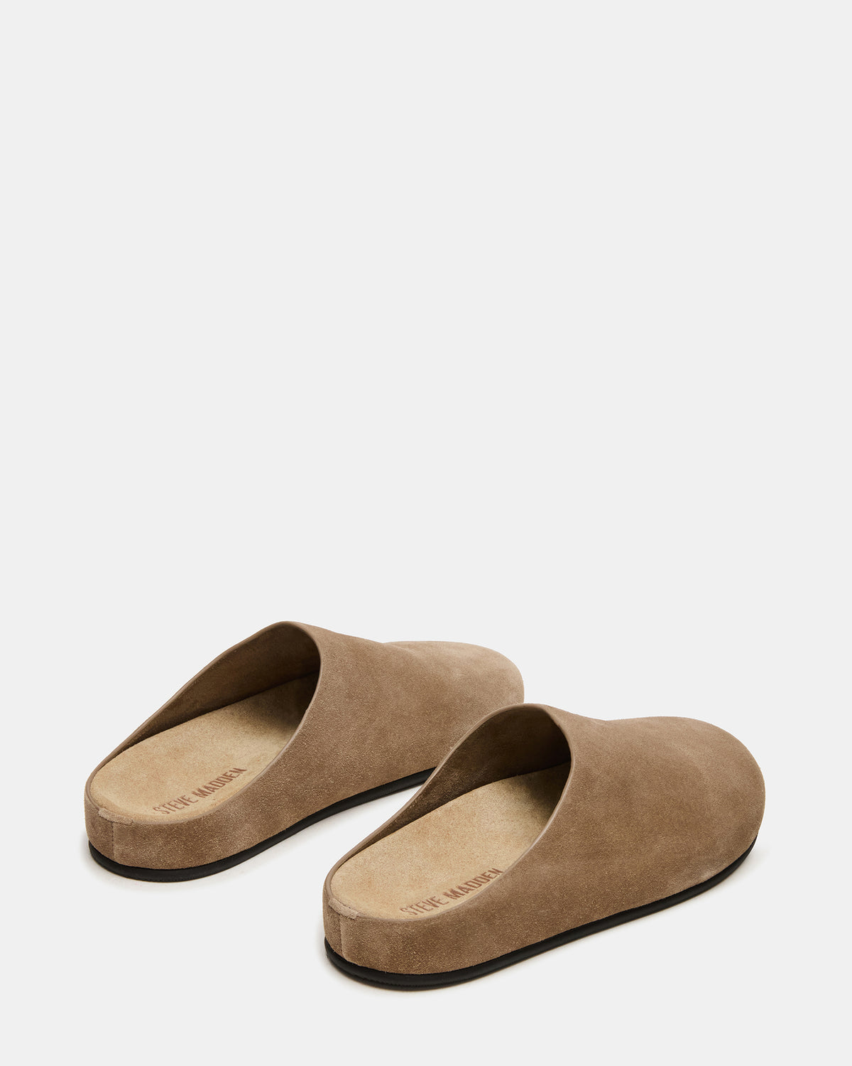 FERN Taupe Suede Mule Slip-On Round-Toe Women's Flat - Steve Madden