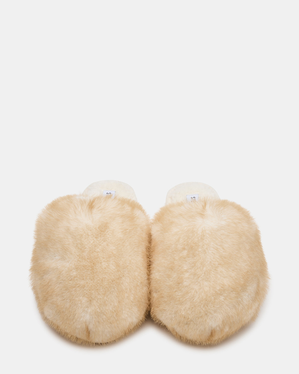 POOF Natural Slip-On Faux Fur Mule Women's Flat - Steve Madden