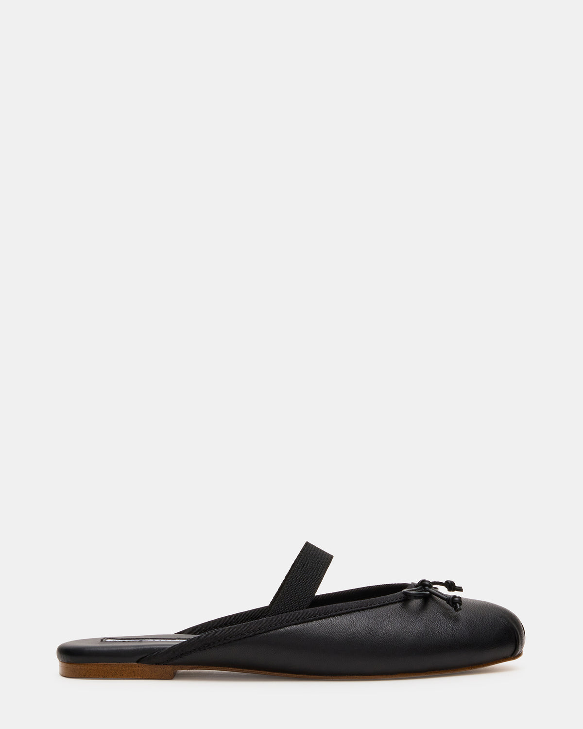 CUTESY Black Leather Slip-On Ballet Mule Women's Flat - Steve Madden