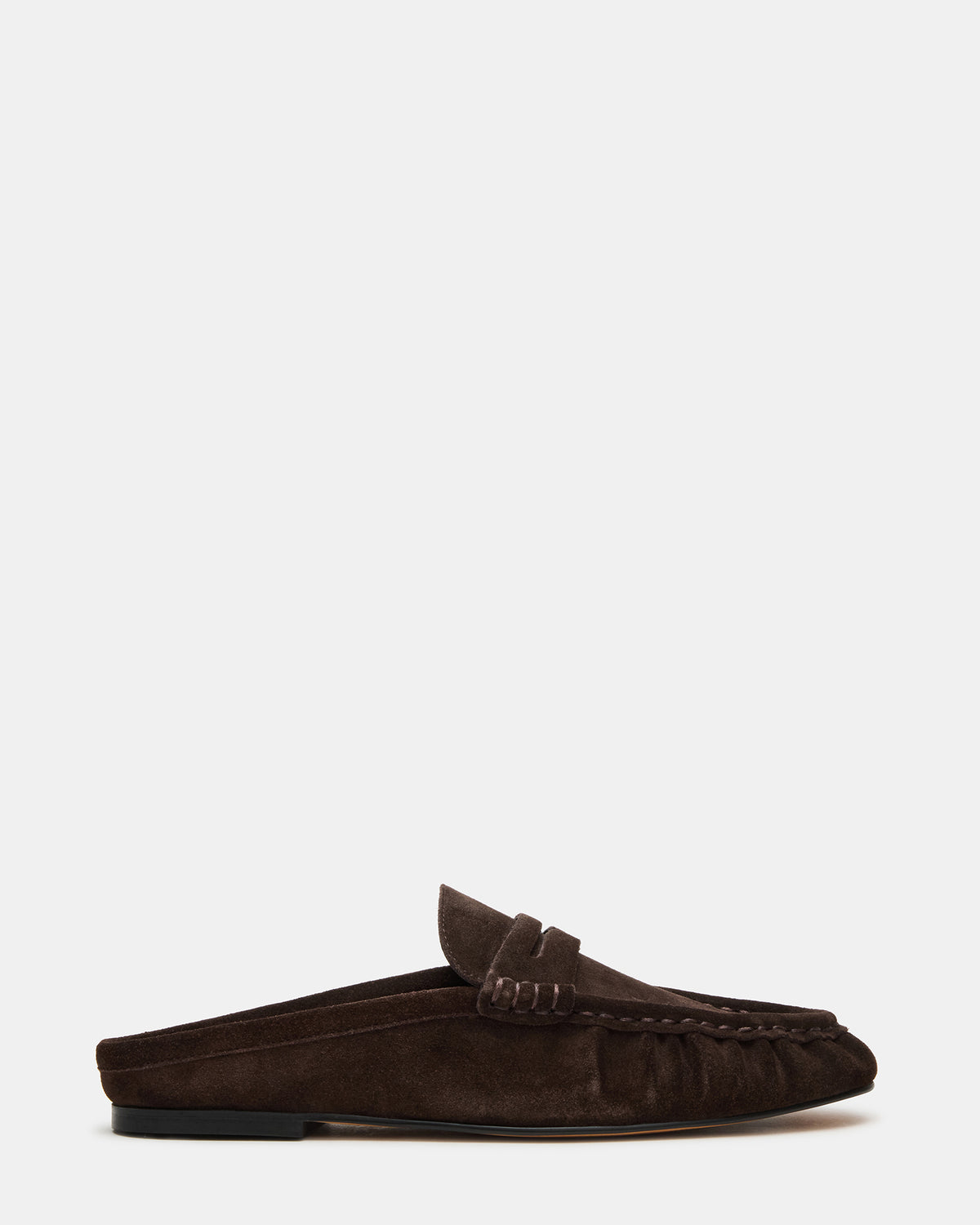 RAFE Chocolate Brown Suede Slip-On Mule Women's Flat - Steve Madden