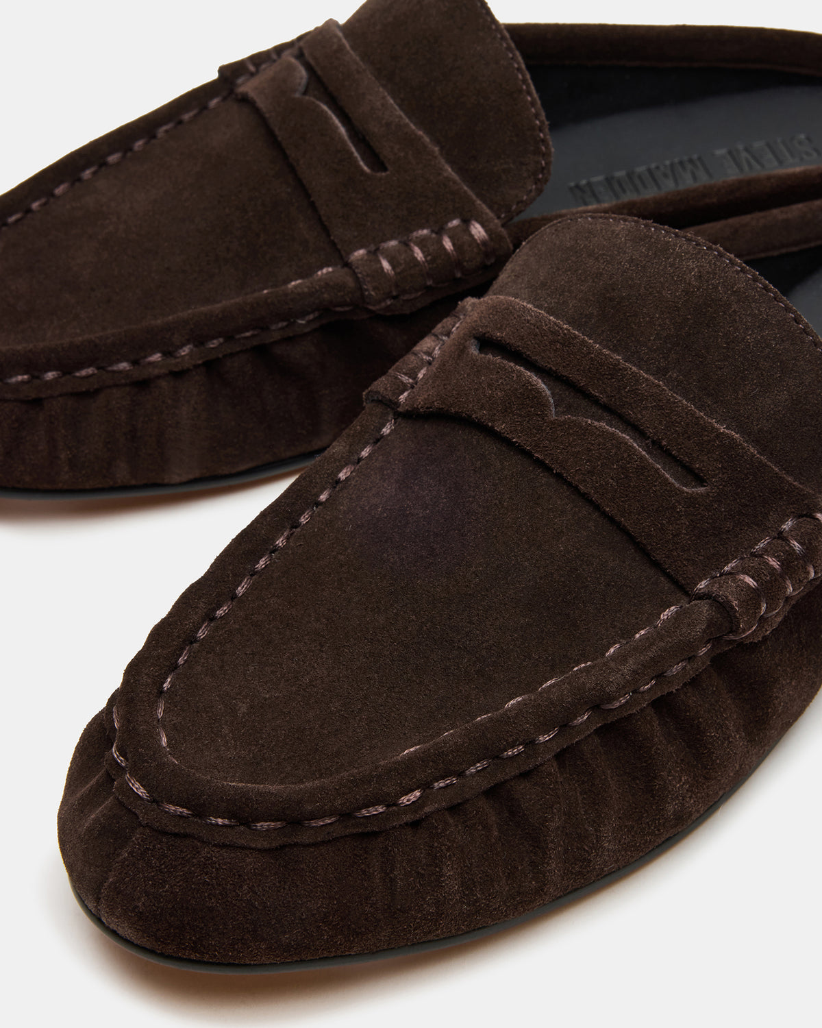 RAFE Chocolate Brown Suede Slip-On Mule Women's Flat - Steve Madden