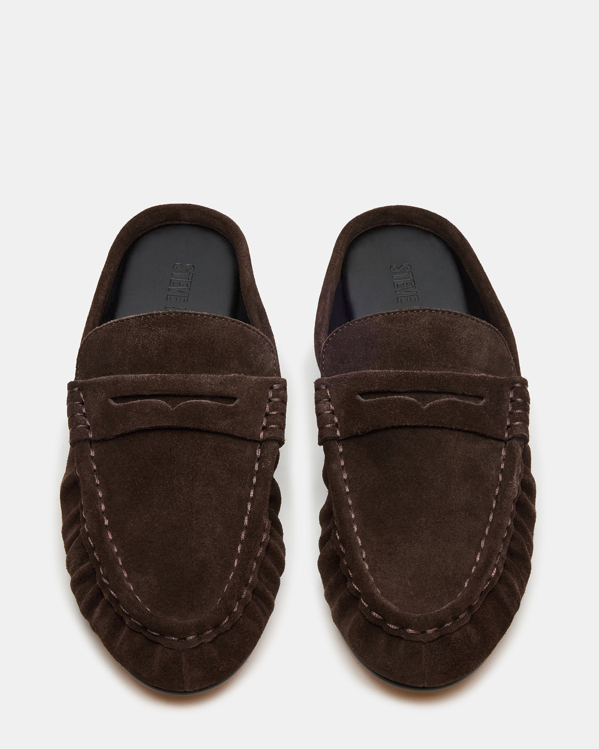 RAFE Chocolate Brown Suede Slip-On Mule Women's Flat - Steve Madden